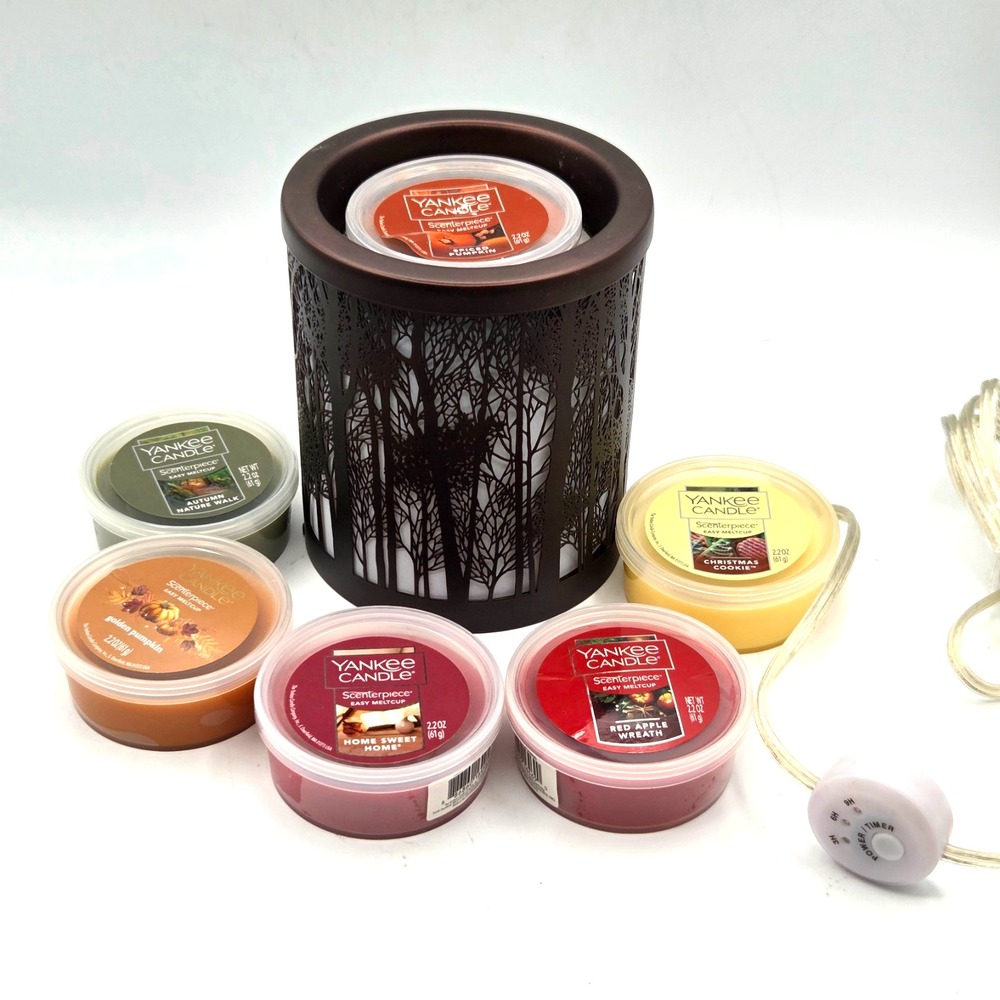 Yankee Candle "TWILIGHT SILHOUETTES" Scenterpiece Wax Warmer + 6 NEW Wax Melts